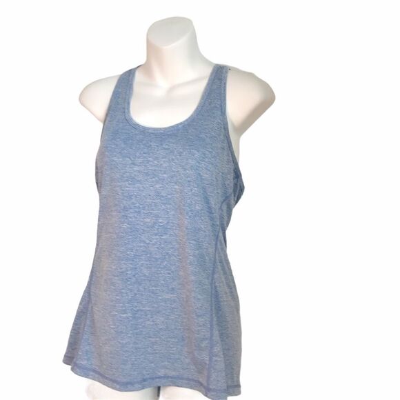 Heathered Racerback Sleeveless Tank Top Medium Blue Athletic leisure - Picture 4 of 12